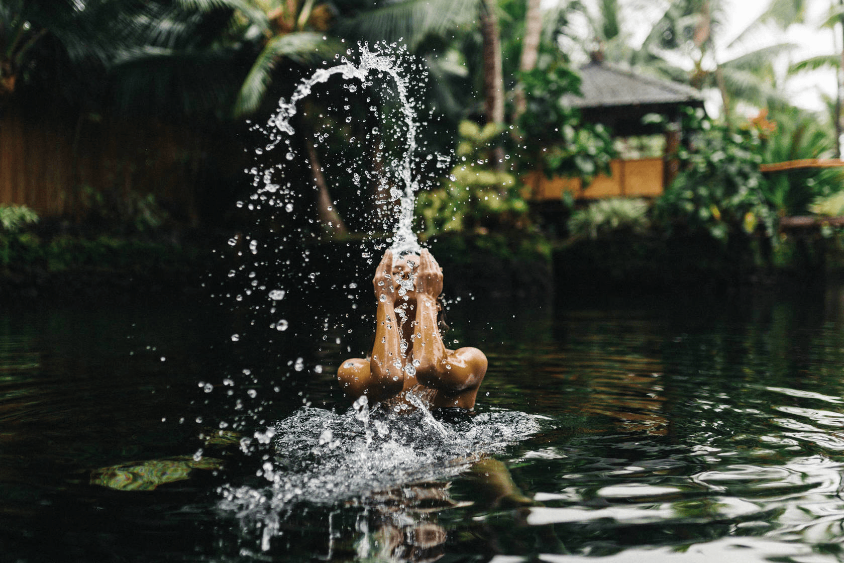 Person splashing in water